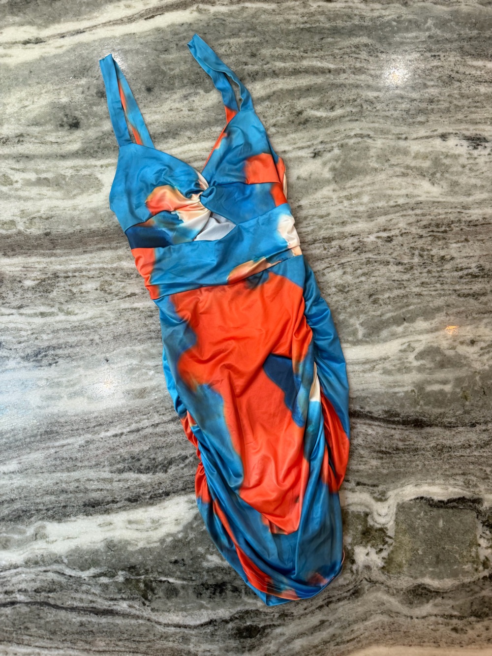 Multicolor Mini Dress in Blue and Orange
Small